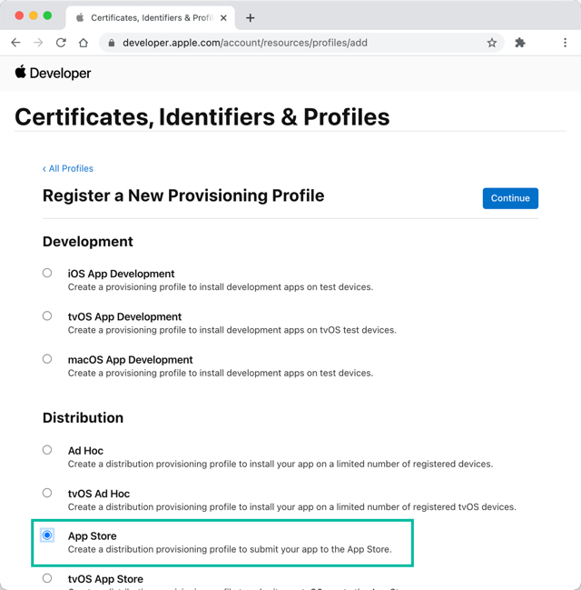 How to create an App Store Distribution Provisioning Profile 3