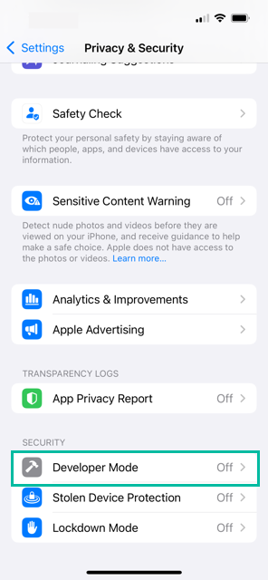 How to Enable Developer Mode on iPhone and iPad 3