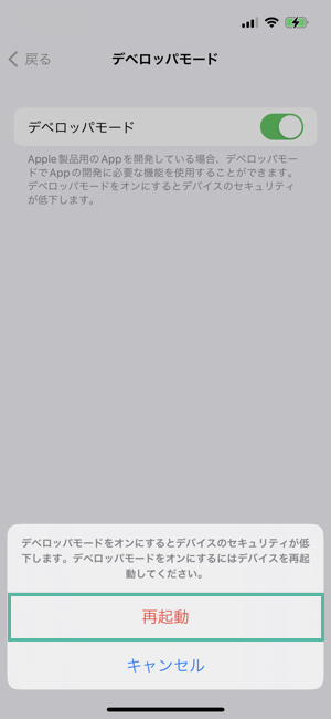 iPhone・iPad の Developer Mode（デベロッパモード）を有効にする方法 5