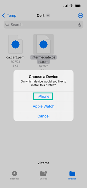 How to Install Intermediate and Root CA Certificates on iPhone 2