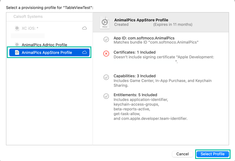 How to set the Provisioning Profile in Xcode 3