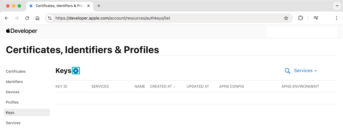 How to Generate an APNs Key 2