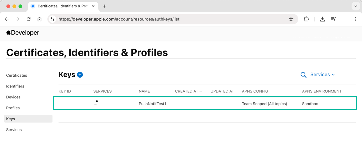 How to Generate an APNs Key 9