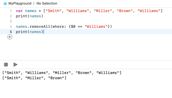 Removing elements from a Swift Array 1