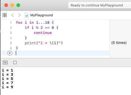Swift for-in Loop 4