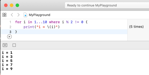 Swift for-in Loop 6