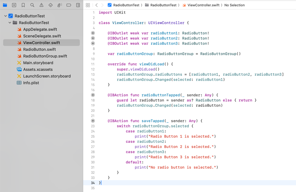 How to Create Radio Buttons in Swift 14