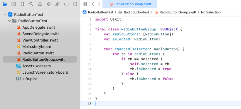 RadioButtonGroup class