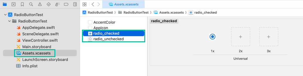 Radio button assets