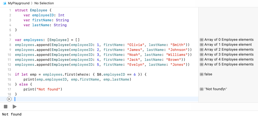 Swift - How to extract an object with a specified property value from an array 2