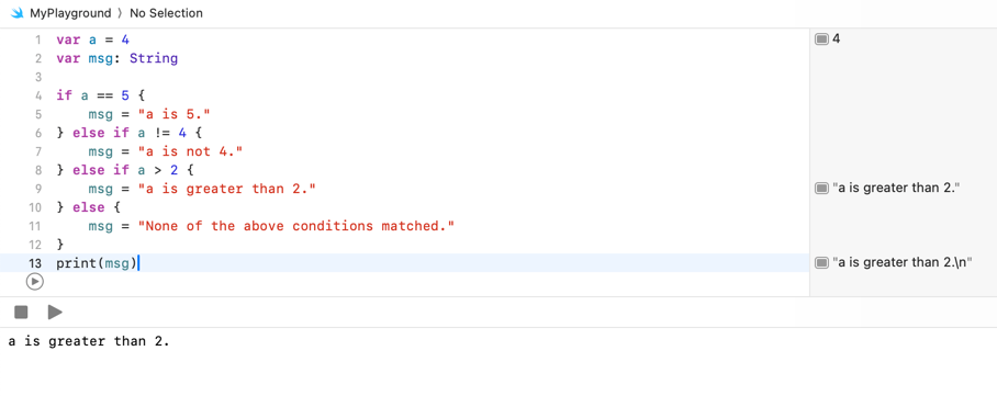 Swift if Statement 1