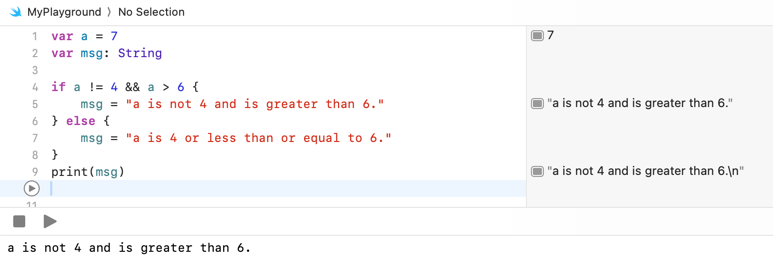 Swift if Statement 2
