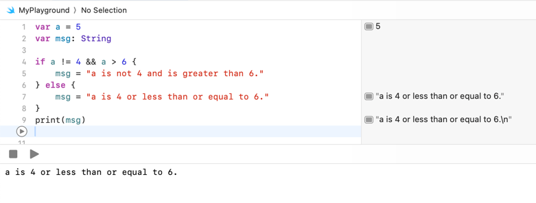 Swift if Statement 3