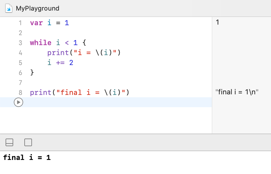 Swift while statement 3